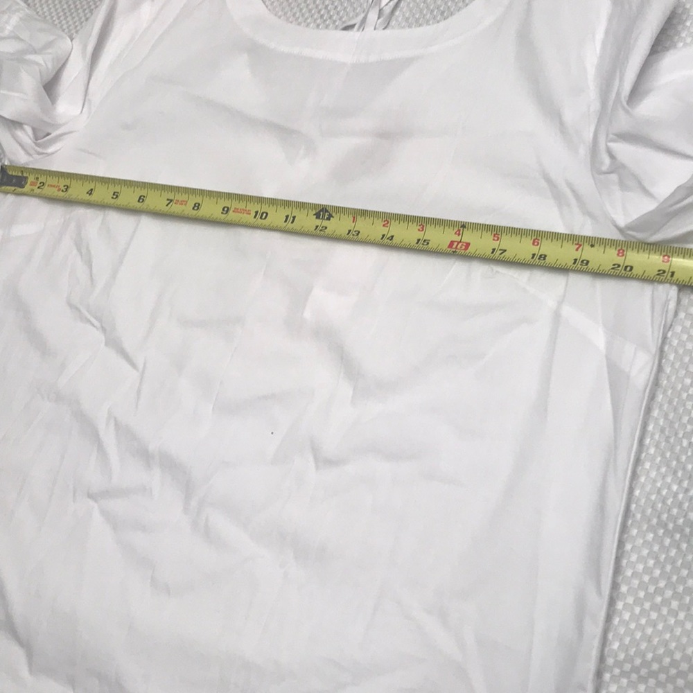 Ann Taylor Large white blouse Bell sleeve tied top - Picture 5 of 6